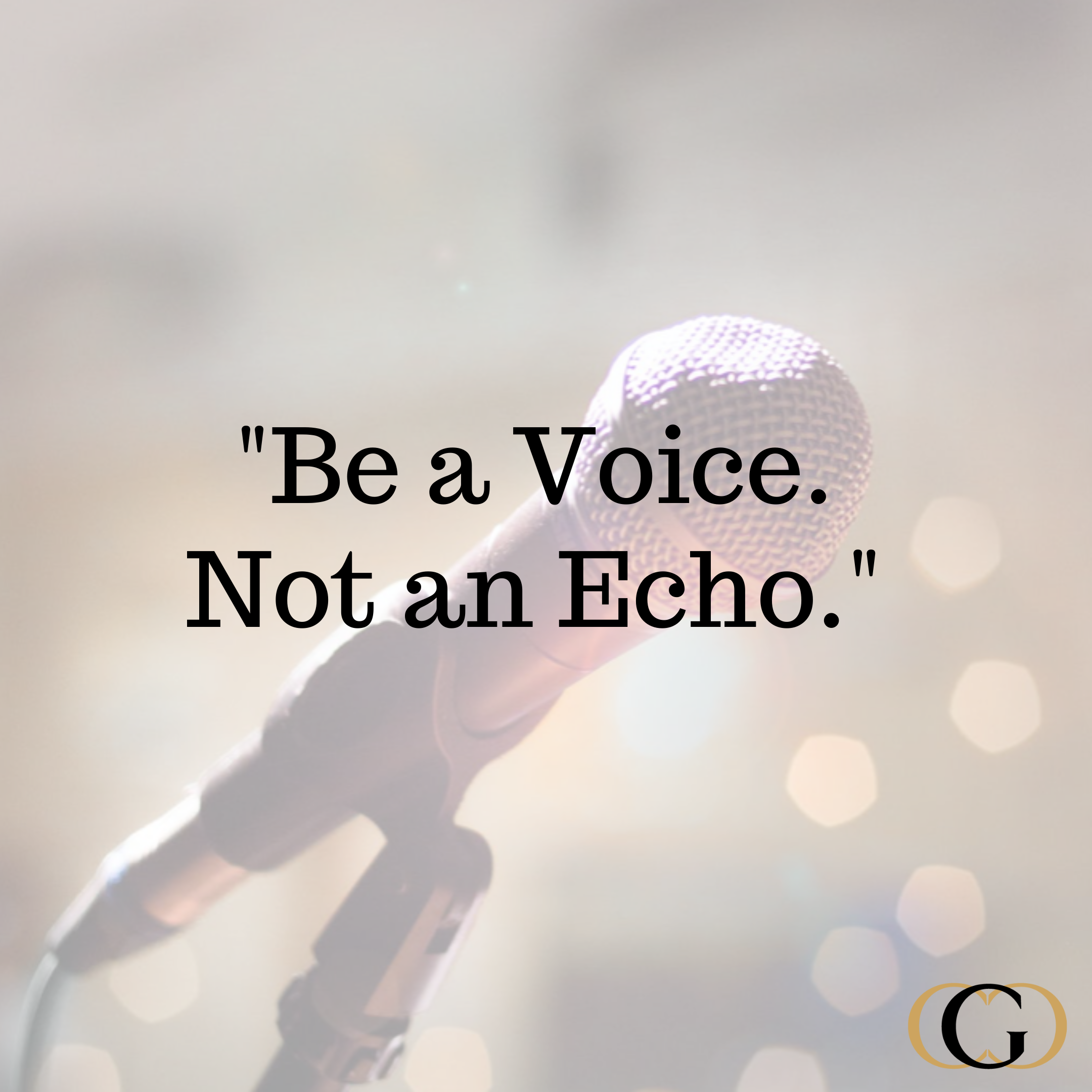 “Be a voice. Not an echo.”