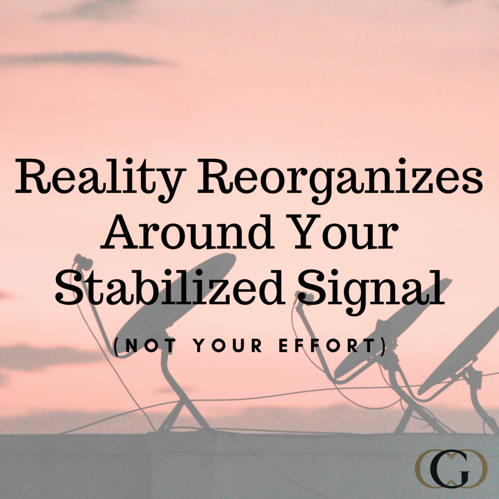 Reality Reorganizes Around Your Stabilized Signal (Not Your Effort)